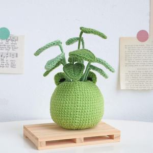 Kaiyue grazioso Kit di fiori artificiali all'uncinetto traballa decorazione Froggy fiori in vaso in maglia Bouquet Crochet - Product Image 4