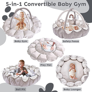 Tappetino Multifunzione 5 in 1 <span class=keywords><strong>per</strong></span> Bambini: Piscina di Palline, Cuscino <span class=keywords><strong>per</strong></span> Animali, Sdraio <span class=keywords><strong>per</strong></span> <span class=keywords><strong>Neonati</strong></span>, Tappetino da Gioco <span class=keywords><strong>per</strong></span> il Tempo sulla Pancia - Product Image 4