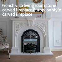 Encadrement de cheminée en marbre, manteau de cheminée, manteau de cheminée de luxe en marbre naturel sculpté à la main pour la décoration intérieure de villas et de maisons