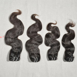 Raw cutícula alineada 100%, venta al por mayor, máquina de ondas profundas, doble trama, color natural indio, cabello negro para mujeres, cabello humano sin procesar - Product Image 1