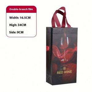 Sacs à vin non tissés, sacs d'emballage cadeau, sacs laminés en couleur, logo imprimable, écologiques - Product Image 6