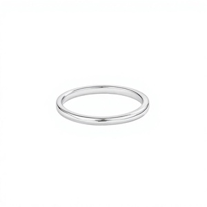 Bague en argent sterling 925, bande unie classique, lisse et incurvée, pour femme - Product Image 1