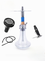 Vase en verre dépoli arabe pour chicha, ensemble complet avec tuyau unique, fini et personnalisé, mini portable, pour l'approvisionnement transfrontalier de matières premières, modèle étranger