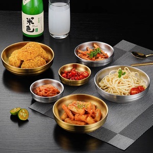 304 Stainless Steel Condiment Dish Round Gold Silver Korean Style Small Bowl For Party Use - Product Image 1