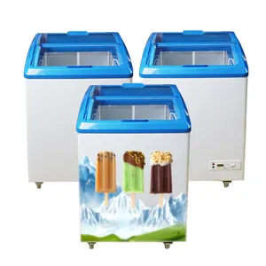 Mini única de la temperatura superior abierto congelador/hielo crema refrigerador de visualización