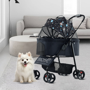 Meilleure vente de poussette portable à côtés souples <span class=keywords><strong>pour</strong></span> animaux de compagnie avec roues poussette de grande capacité <span class=keywords><strong>pour</strong></span> animaux de compagnie poussette de transport <span class=keywords><strong>pour</strong></span> animaux de compagnie de voyage en plein air - Product Image 1
