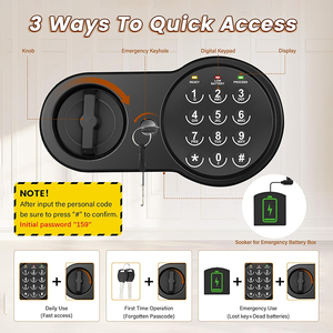 Security Electronic Steel Household Safe <b>Box</b> with Key <b>Lock</b> Fireproof Alarm System for Home Storage - Product Image 3