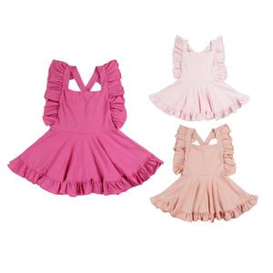 Vestido Tutú para Bebés y Niñas Pequeñas, Modelo BQ-546-YXL, Estilo Vintage, Color Sólido, Sin Mangas, Espalda Descubierta, Bonito Vestido para Niñas - Product Image 1