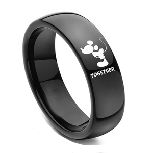 Forever Together Anneaux de mariage pour femmes hommes couleur <span class=keywords><strong>noire</strong></span> Couple Promise Band <span class=keywords><strong>Alliance</strong></span> Bijoux - Product Image 3