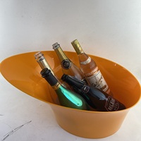 Seau à champagne en acrylique de couleur orange de 12 L