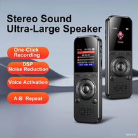 Dictaphone numérique portable mini enregistreur vocal nomade avec prise de son à 360 degrés, interface USB, format WAV, 30 heures d'enregistrement, en zinc
