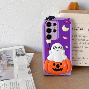 Funda de Teléfono con Diseño de Calabaza Fantasma de Halloween para Samsung <span class=keywords><strong>Galaxy</strong></span> S26 Ultra S25 S24 A57 A56, Funda Protectora de Silicona Suave y Flexible - Product Image 5