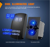LED POD Lights Interrupteur à bascule avec fils jumper 5 broches 12V-24V Interrupteur à bascule On/Off SPST 20amp Interrupteur à bascule pour voiture camion RV bateau