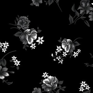 Nouveauté - Dernier catalogue - Tissu de robe Koshibo personnalisé élégant à motifs floraux noir et blanc pour robes de mariée - Product Image 5