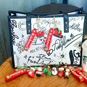 Nouveaux porte-clés en silicone 3D en PVC de dessin animé de Noël promotionnels pour enfants, accessoires de porte-clés en caoutchouc, porte-clés à mousqueton - Product Image 4