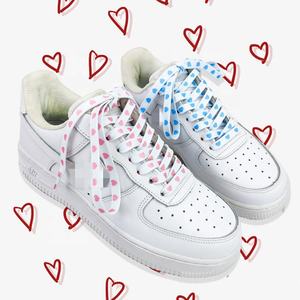 Olian Vente en gros Personnalisé Qualité supérieure Pêche Coeur Imprimé Noir Blanc AF Lacet Toile Sport Lacets Plats - Product Image 6