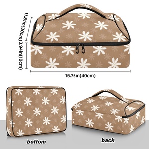 Sac isotherme personnalisé avec motif de fleurs de tiaré d'Hawaï, porte-plat en aluminium, porte-casserole isolé pour pique-nique - Product Image 3