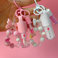 Cosmétiques véganes pour les lèvres, maquillage naturel, huile à lèvres teintée avec porte-clés, vente en gros, marque privée, teinture à lèvres longue durée