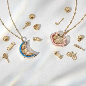 Nuevo Collar con Caja <span class=keywords><strong>de</strong></span> Cierre <span class=keywords><strong>de</strong></span> Eternidad <span class=keywords><strong>de</strong></span> Estilo Europeo, Chapado en Oro <span class=keywords><strong>de</strong></span> 14K sobre Cobre, con Cierre <span class=keywords><strong>de</strong></span> Cristal, Piedra <span class=keywords><strong>de</strong></span> Nacimiento, <span class=keywords><strong>Luna</strong></span> y Dijes <span class=keywords><strong>de</strong></span> Circonita Multicolor - Product Image 2