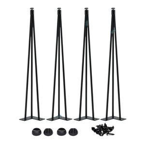 Powder Coated Durable Iron Hairpin Legs with Leveling <b>Feet</b> Modern Design <b>for</b> Outdoor & Workshop Use Wholesale - Product Image 4