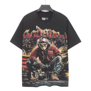 Camiseta Godspeed Talla Grande <span class=keywords><strong>para</strong></span> Jóvenes, 300G Algodón, Estampado Gráfico, Moda Urbana, Estilo Oversize, Streetwear de Alta Calidad - Product Image 6