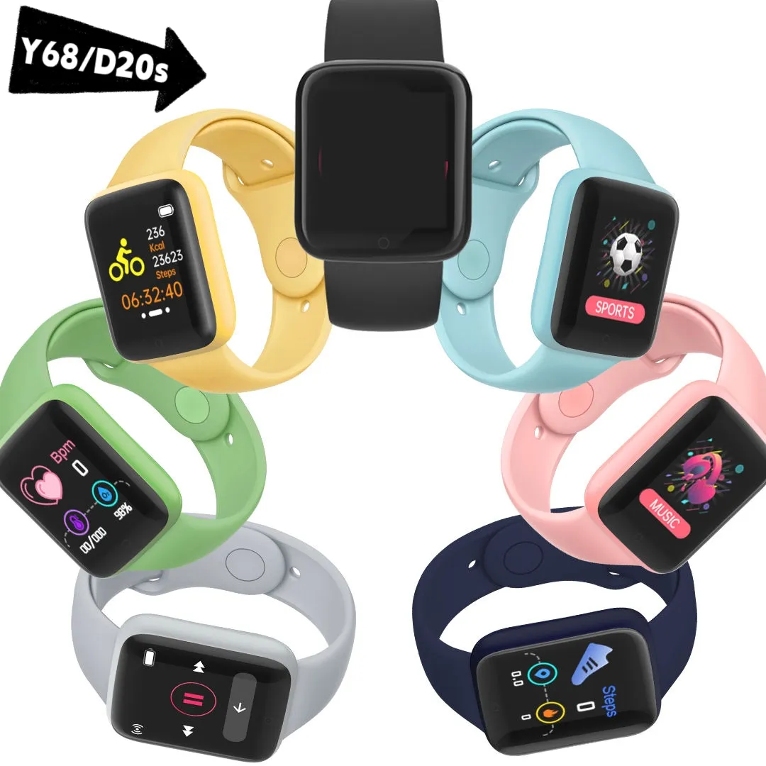 Twitch Y68 Smart Watch Men Women Wristwatches D20 Smartwatch Electronic Clock Fitness Monitor For Xiaomi For Huawei