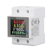 Medidor de Corriente Continua Multifuncional para Riel DIN, Medidor de Energía Fotovoltaica, Voltímetro Digital, Amperímetro D52-3065