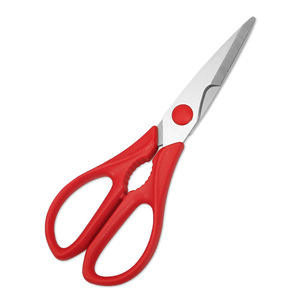 <b>Kitchen</b> <b>Scissors</b> Stainless Steel Red Straight Head For Home Use Cut Chicken Duck Fish Barbecue - Product Image 1