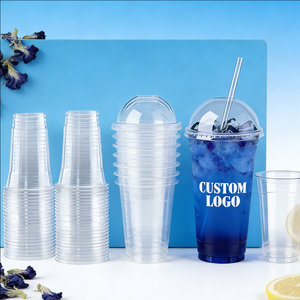 Juice 32 oz 22oz PP Round <b>Plastic</b> <b>Cup</b> <b>with</b> <b>Straw</b> <b>Lids</b> Custom Logo 90mm Diameter UV Printing - Product Image 6