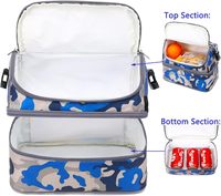 Sac à déjeuner isotherme double étage pour enfants, grand sac fourre-tout pour garçons, filles, hommes, femmes, avec sangle réglable