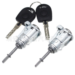 Cilindro de Cerradura de Puerta para Passat B5 Bora Golf 1U0837167, Cerradura Cilíndrica con 2 Llaves, Color Gris - Product Image 2