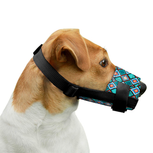 작은 중형 대형 개를위한 개 총구 부드러운 통기성 나일론 안전 패턴 입 커버 안티 물린 짖는 인쇄 애완 동물 총구 - Product Image 6