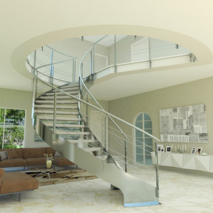 Projet de maison d'<span class=keywords><strong>escalier</strong></span> incurvé Escaliers à seconde main <span class=keywords><strong>Escalier</strong></span> extérieur droit en acier - Product Image 1
