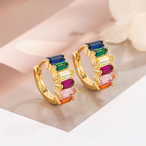 Aretes DE PLATA 925เดิม pendientes coreanos เงิน925เรียบง่ายสีเงิน zircon 925ต่างหู aretes de hojitas - Product Image 4