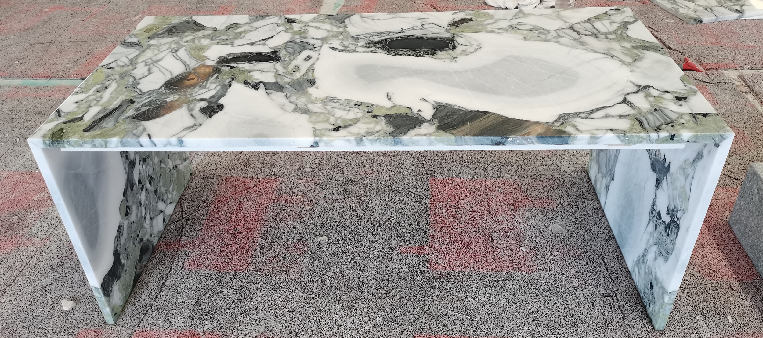 天然石 長方形 20cm SH STONE天然石長方形形天然石冷たい翡翠茶大理石コーヒーテーブル