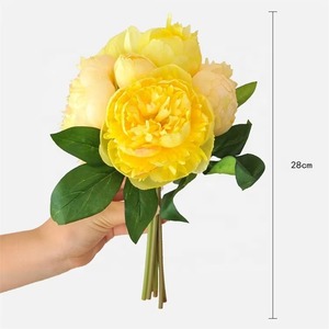 Peonías de Tela de Seda de Alta Gama al por Mayor, 7 Cabezas, Flores Artificiales, Ramo de Novia para Boda, Decoración del Hogar - Product Image 6