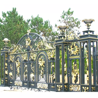 Porte de jardin en fer forgé moderne, portail de luxe en métal galvanisé