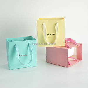 Bolsas de Papel Cuadradas al por Mayor de 10*6*10cm, Bolsas de Regalo para Frutas y Flores, Bolsas de Embalaje para Manualidades, Bolsas de Transporte con Base Ancha para Repostería y Comida para Llevar con Cinta - Product Image 4