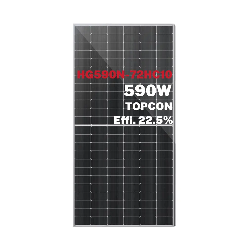 2024 panel surya jenis ntopcon 580Watt 590Watt 600Watt tipe N tipe tinggi baru