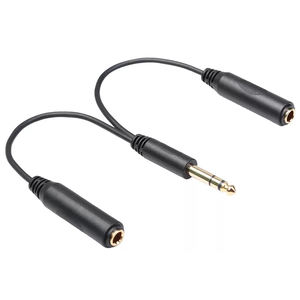 Connecteur stéréo mono 2 pôles 6.35mm plaqué or 6.35MM 1/4 pouces Plug Mixer - Product Image 3