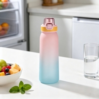 Bouteille PP anti-fuite avec options de parfum, couvercle à clapet, paille intégrée pour boire directement – Idéale pour la randonnée, l'école, le cyclisme, le camping, la gym, les cadeaux, la maison et l'extérieur