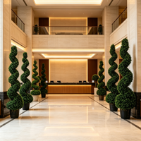 Arbre artificiel en buis en spirale en pot, faux cyprès torsadé, pour la décoration de l'aménagement paysager des hôtels, centres commerciaux, villas et jardins (vente en gros)