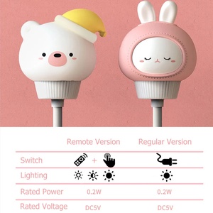 Cute Cartoon Bear Night Lamp for Kids' Bedroom <b>USB</b> Warm White Night <b>Light</b> with Remote Control ABS Material Plug-In Power Supply - Product Image 5