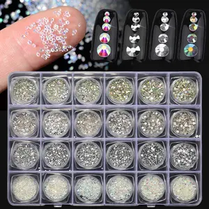 Hot Long Lanh Pha Lê Hợp Kim Móng Tay Nghệ Thuật Với Rhinestone Charms 3D Móng Tay Nghệ Thuật Dán Trang Trí Đồ Trang Sức Thiết Kế Móng Tay Charms