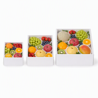 Boîte Cadeau Blanche pour Fruits Mixtes avec Compartiments, Bordure Dorée, Logo Personnalisé, Emballage de Luxe pour Panier de Fruits, Vente en Gros pour Marques