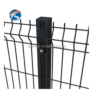 easily assembled anti climbing welded wire mesh hot galvanized steel garden fence pvc coated black 3d fence panels