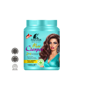Crema para el cabello ROUSHUN Mas Crespos sin sulfatos, con aceite de argán, coco, pataua y extracto de amaranto, crema anti-frizz definidora para cabello rizado. - Product Image 2