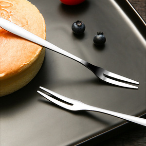Stainless Steel Fruit Forks Small Dessert Forks For Kitchen Tableware Solid Color Hand Wash Only - Product Image 2