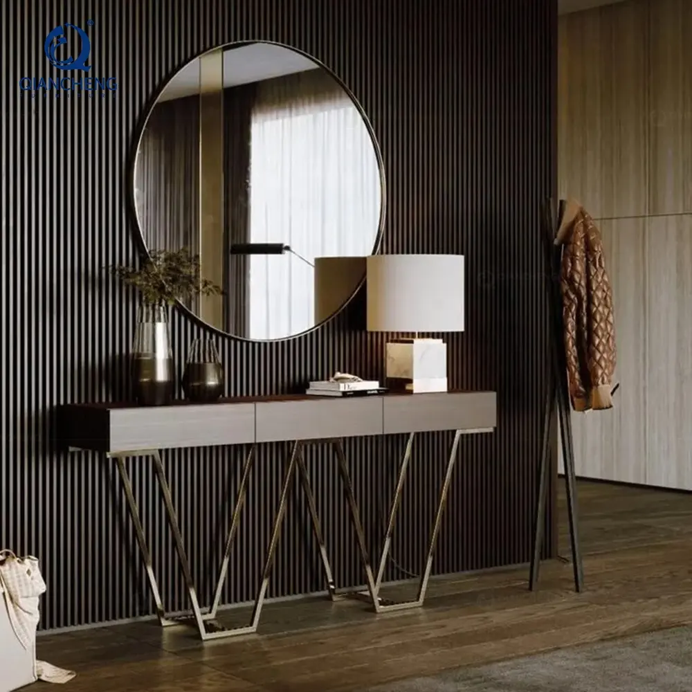Bàn điều khiển trang điểm gỗ tối giản năm sao đồ nội thất khách sạn bằng thép không gỉ Bảng điều khiển đồ nội thất văn phòng