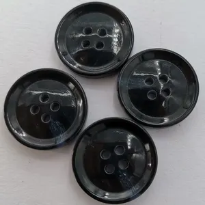 Wholesale High Quality 4-hole natural custom black horn buttons for jacket suit hotting selling Custom Manufacture